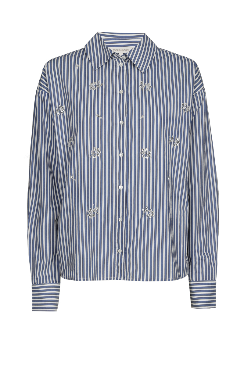 BL50/BLU+WHI | Blouse 